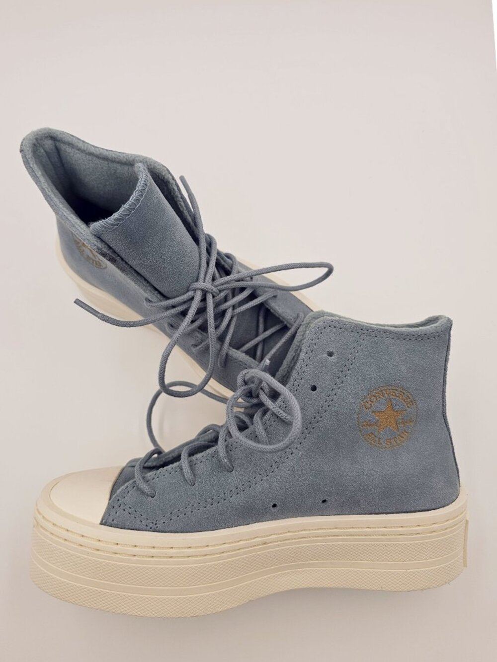 CONVERSE C T All Star Modern Lift Platform Suede BLUE A06816 Women's Size 5- NEW